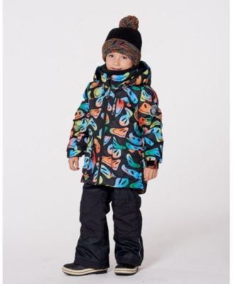 Toddler Boys Two-Piece Play Snowsuit with Allover Print Jacket Smiley Face - Toddler|Child