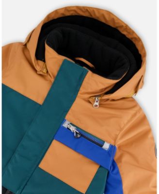 Boy One-Piece Play Snowsuit with Print and Color blocking