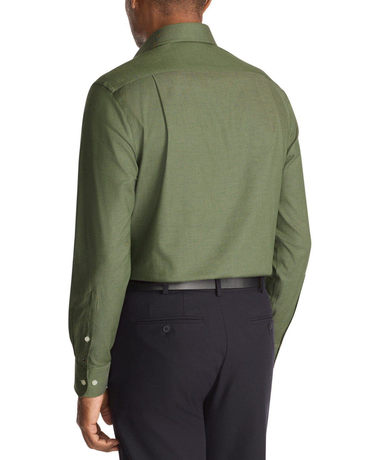 Tommy Hilfiger Men's Flex Regular Fit Dress Shirt In Green