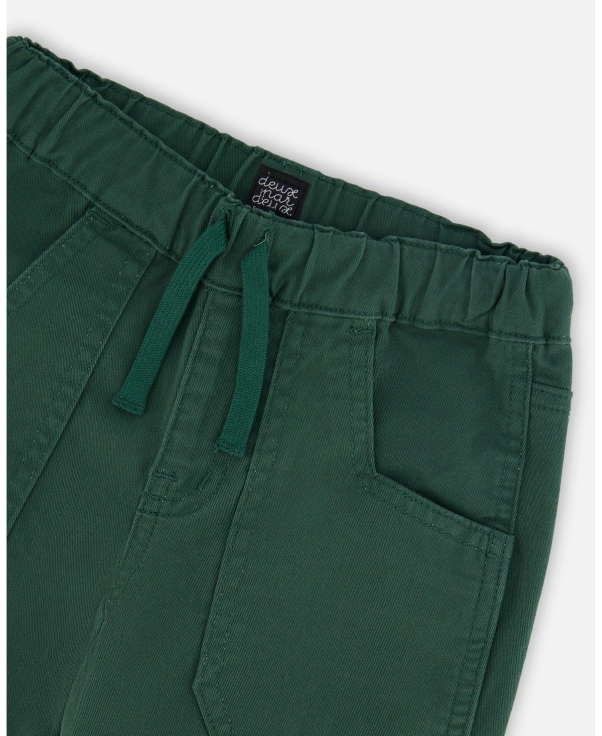 Deux par Toddler Boys Twill Jogger Pants with Patch Pockets Forest Green - Toddler|Child