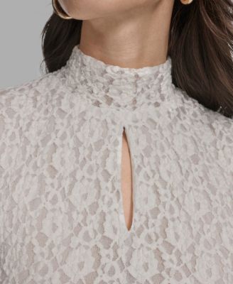 Women's Short Sleeve Lace Ruffle Top