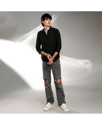 Men's Seaweed Green & Charcoal Black Gingham Shirt