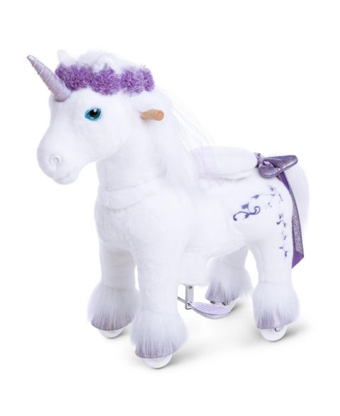 Детская мягкая игрушка PonyCycle Model X Plush Unicorn Ride-On, Ages 4-7, цвет: Белый / Фиолетовый