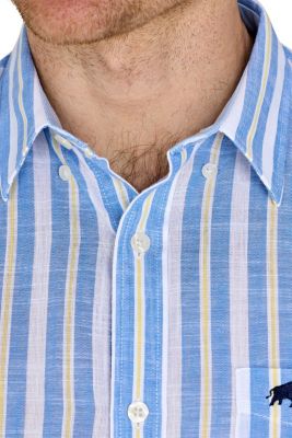 Big & Tall Short Sleeve Cotton Linen Look Shirt