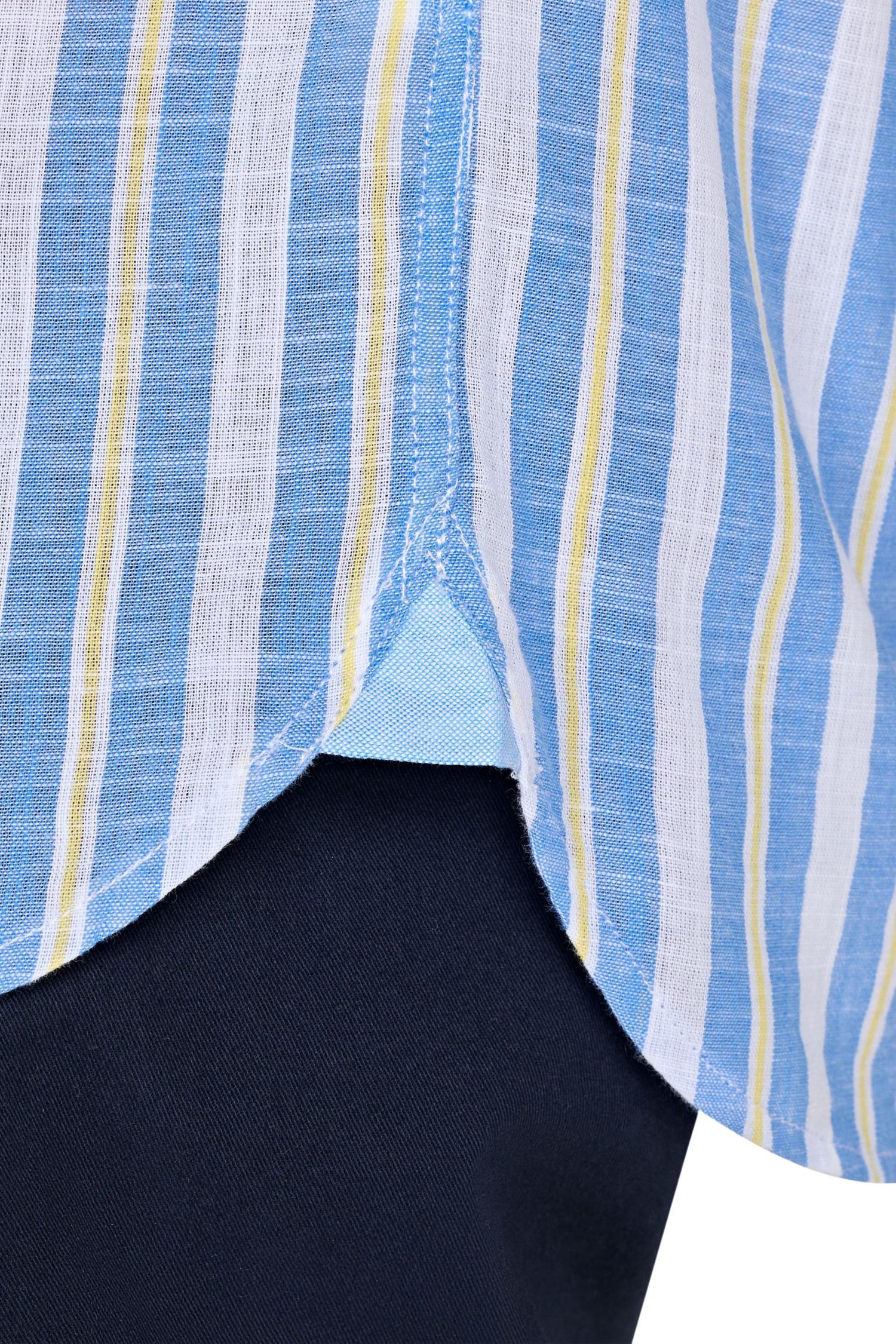 Men's Short Sleeve Cotton Linen Look Shirt