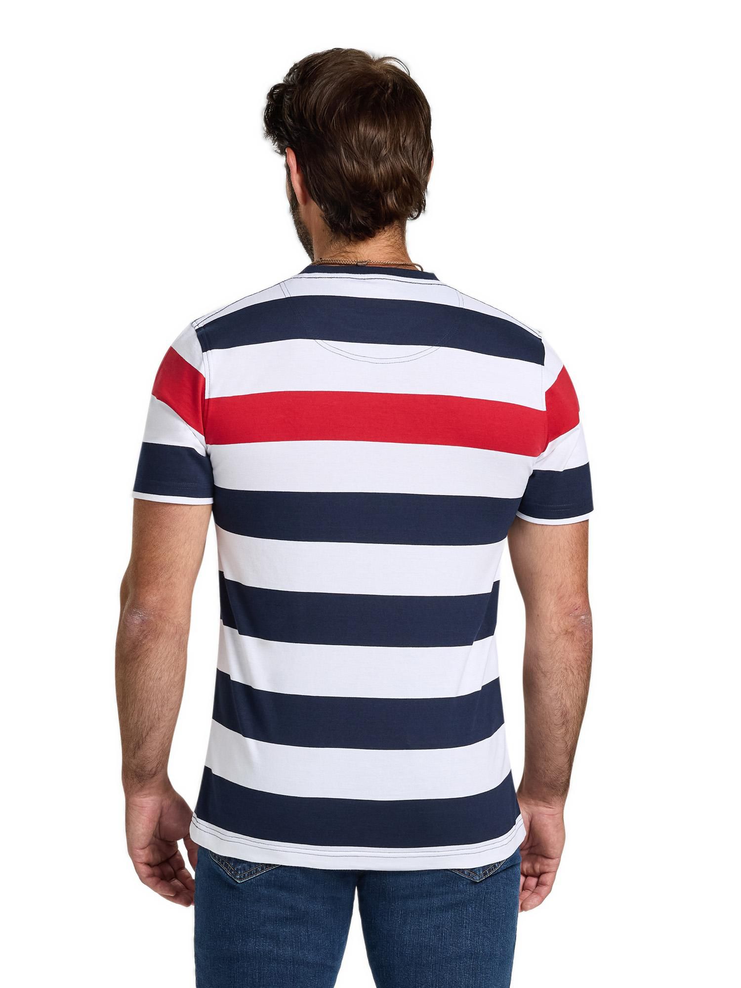 Men's Contrast Chest Stripe T-Shirt