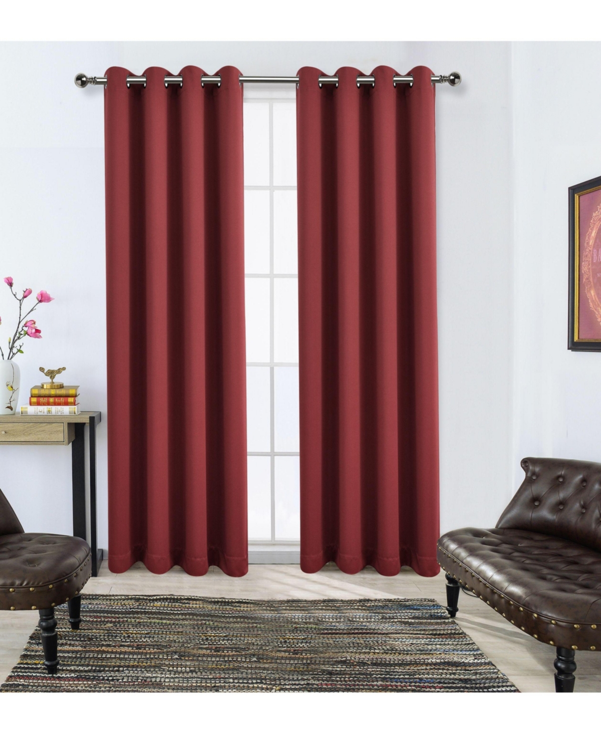 100% Hotel Blackout Thermal Insulated Grommet Curtains (2 Pack) - Teal