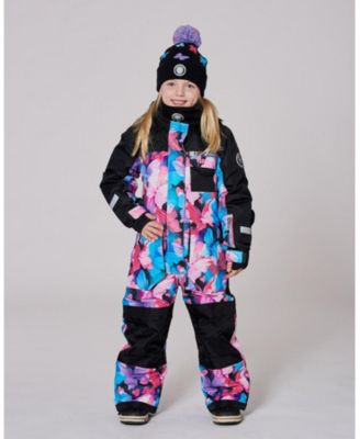 Girl One-Piece Play Snowsuit Black Butterfly Print - Toddler|Child