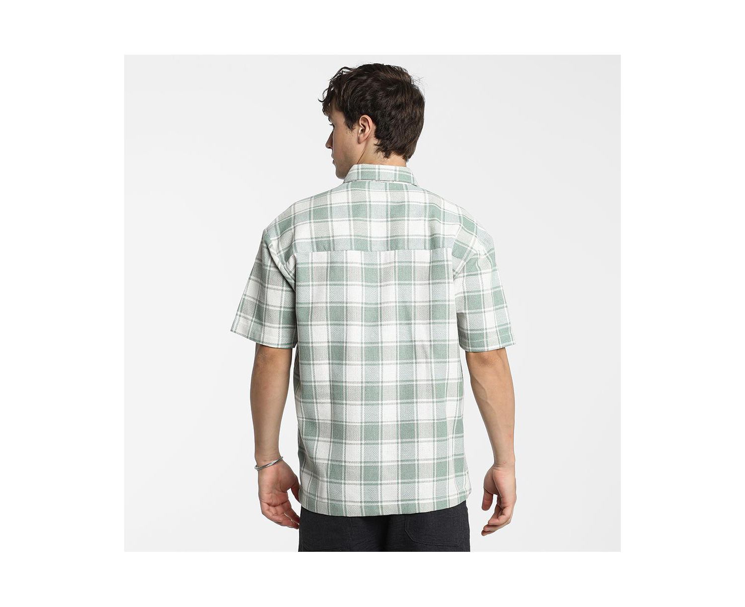 Men's Sage Green and Powder White Buffalo Check Shirt