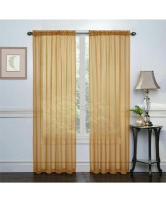 Basic 2 Pack Sheer Voile Home Window Curtains - 52 in. W x 84 in. L