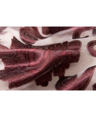 Custom Scroll Sheer Voile Waterfall Window Curtain Valances