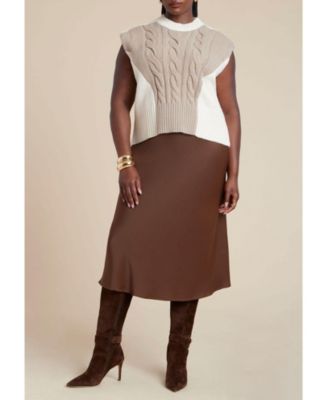 Women's Plus Size Colorblock Sweater Vest