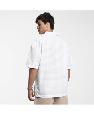 Men's Chalk White Oversized Honeycomb Shirt