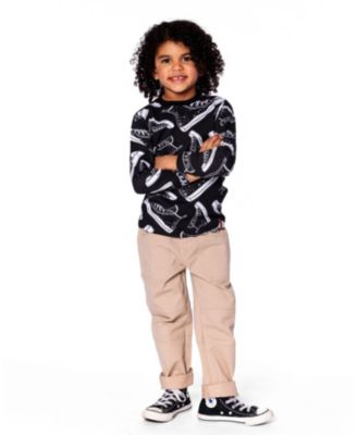 Boy Twill Jogger Pants with Patch Pockets In Beige - Child