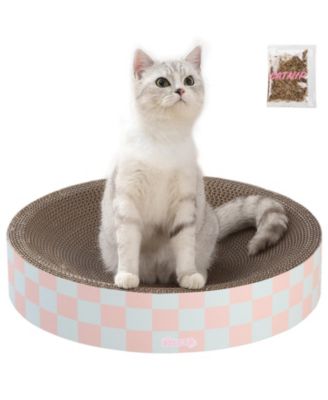 Nelson 20.13" Modern Cardboard Round Bowl Cat Scratcher with Catnip