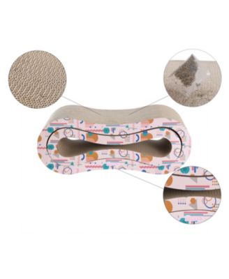 Suvi 26" Modern Cardboard Infinity 2-in-1 Lounge Bed Cat Scratcher with Catnip