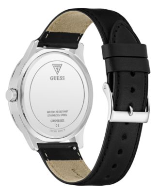 Men's Black Silver Tone Analog Watch, 44mm