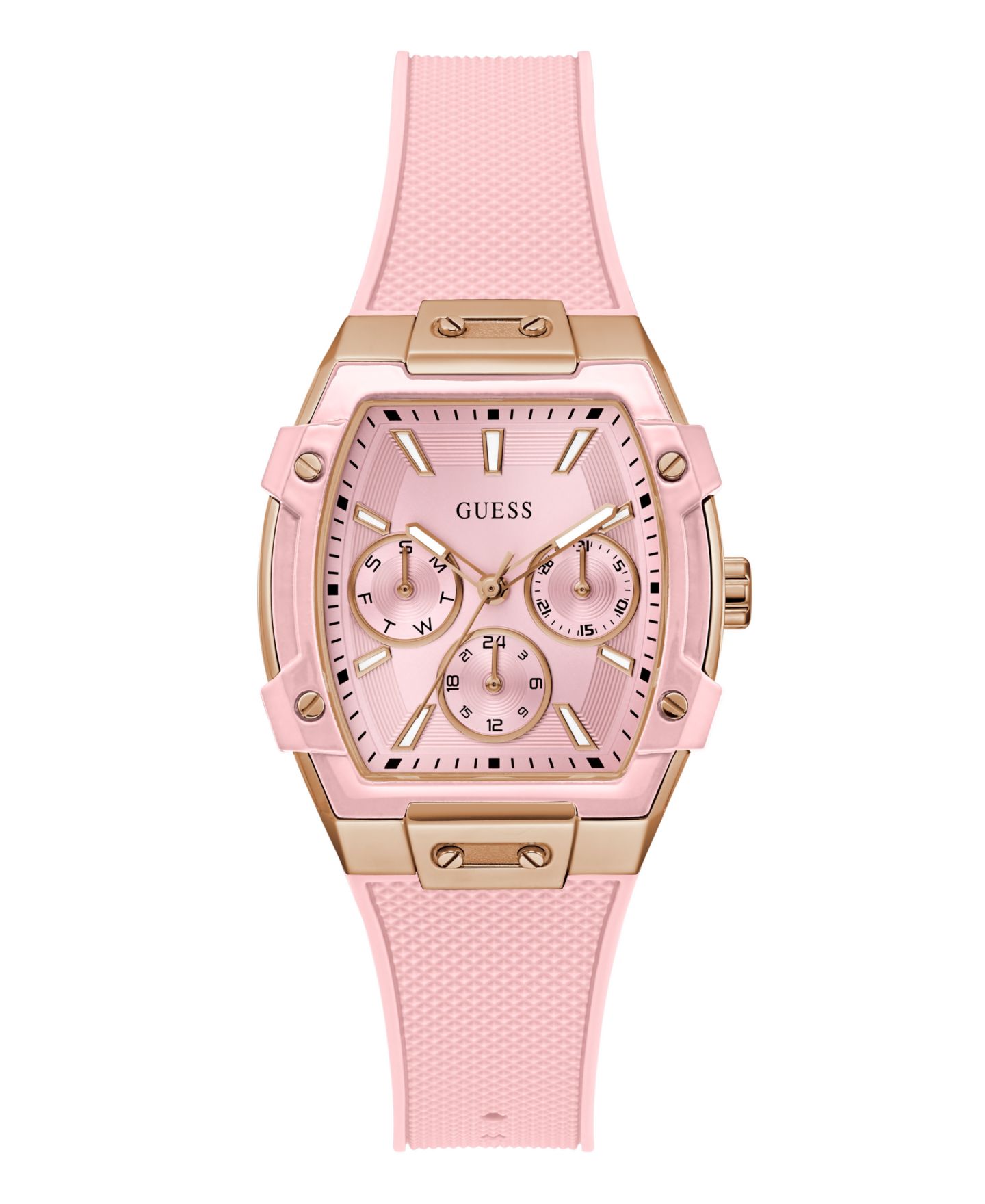 Женские часы GUESS Pink Rose Gold Tone Multi-function Watch, 35mm — фото 1