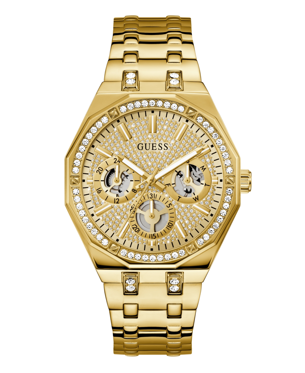 Guess Men's Gold Tone Multi-function Watch, 43mm