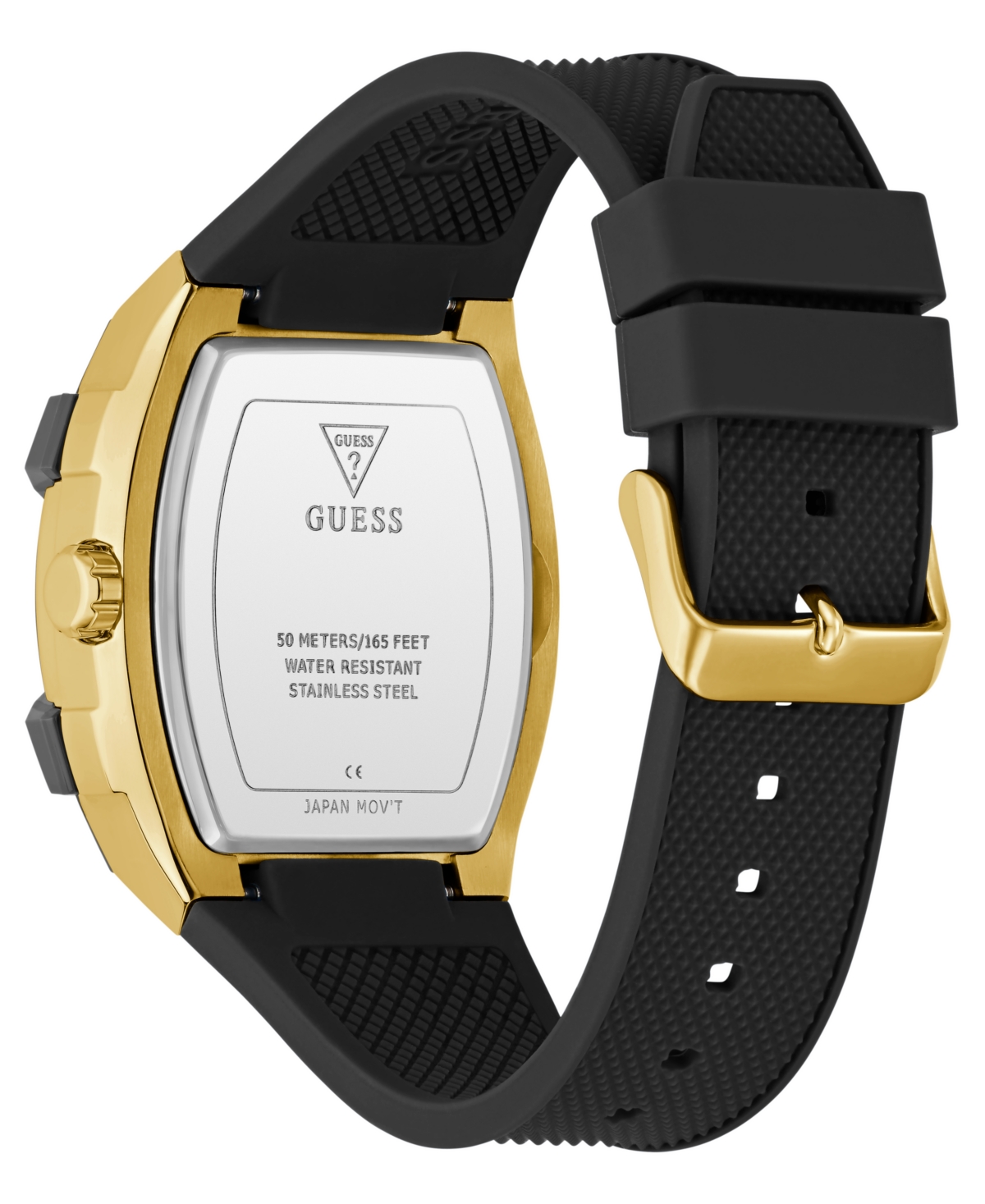 Guess Men's Black Gold Tone Multi-function Watch, 44mm In Black
