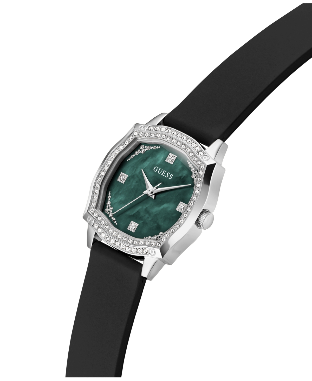 Guess Women's Black Silver Tone Analog Watch, 32mm