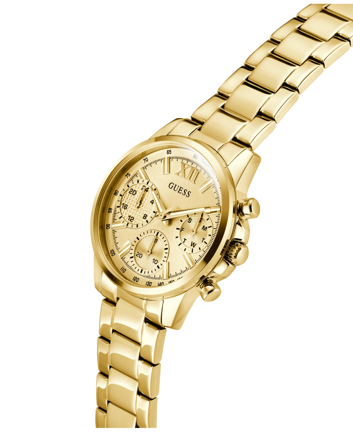 Guess Women's Gold Tone Multi-function Watch, 36mm In Gold