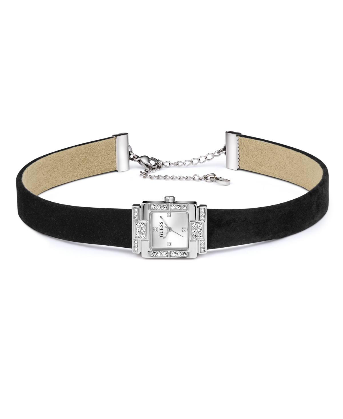 Guess Women's Black Silver Tone Analog Watch, 21mm In Metallic