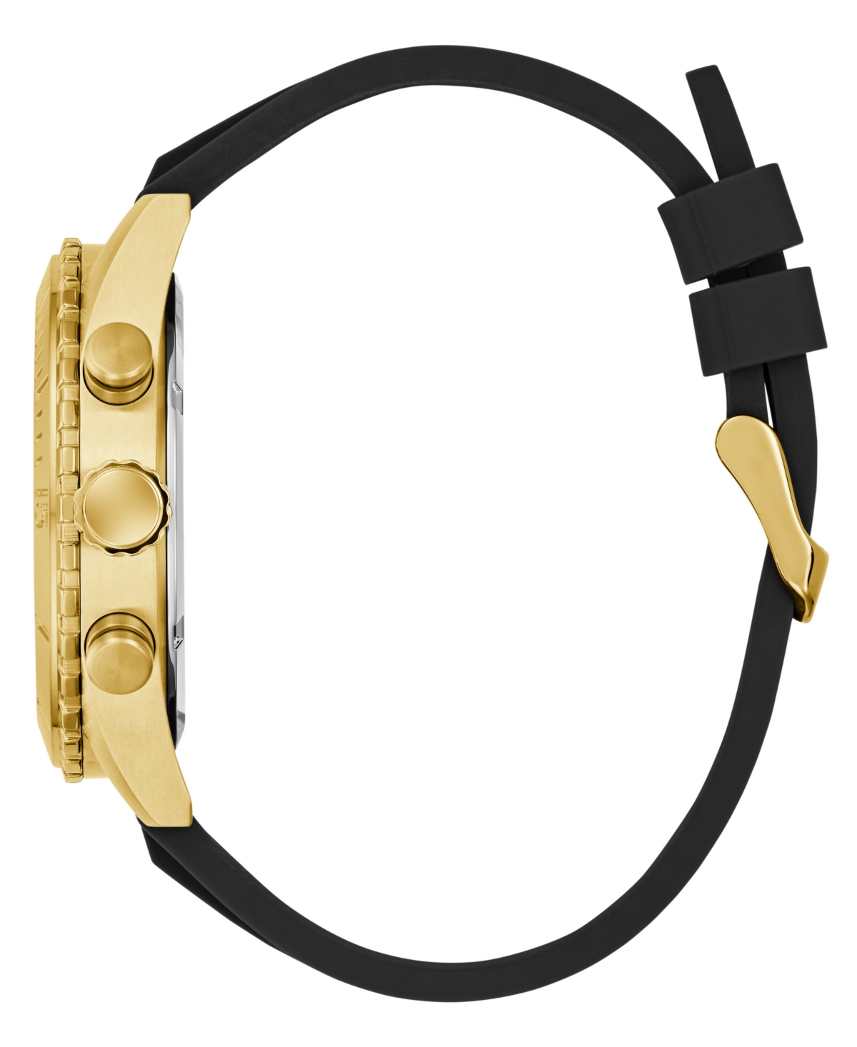 Guess Men's Black Gold Tone Chronograph Watch, 45mm In Gold