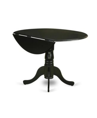 5 Pc Set Black Finish Drop Leaf Kitchen Table with 4 Wooden Dining Chairs