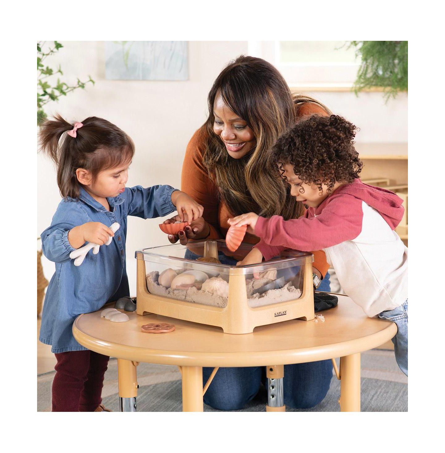 Детская игрушка Kaplan Early Learning Tabletop Sand and Water Table, цвет: Бежевый / Хаки — фото 2