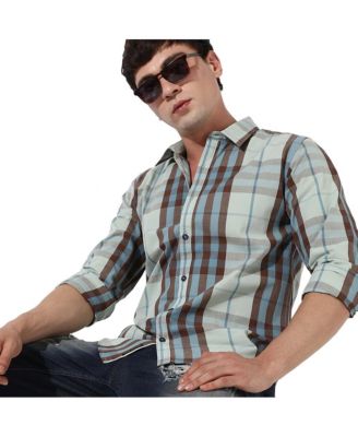 Men's Sage Green Tartan Plaid Shirt