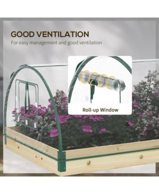 Raised Garden Bed with house PVC Cover, 4' x 3' x 2', Natural