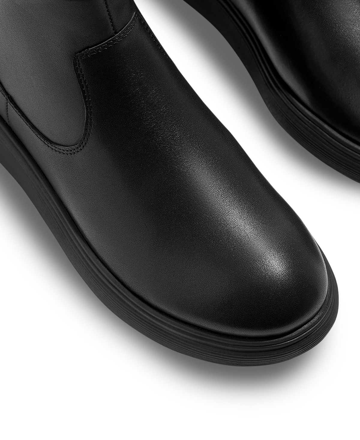 Fitflop F-mode All Black Leather Chelsea Boots In Black