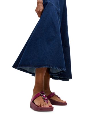 Women's Fino Crystal-Jewel Toe-Post Wedge Sandals