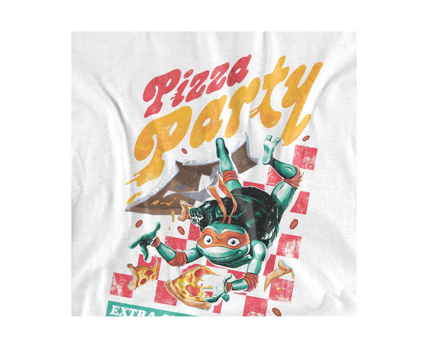 Big & Tall TMNT Mutant Mayhem Mikey Pizza Party T-Shirt