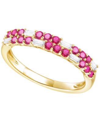 Created Sapphire, Created White Sapphire & Multi-Gemstone Ring in Sterling Silver