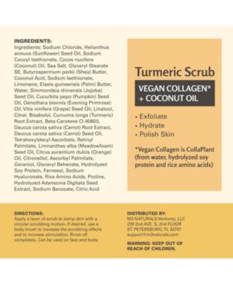 Exfoliating Body Scrub | Turmeric Body Scrub and Skin Exfoliator with Collagen and Coconut Oil | 12oz