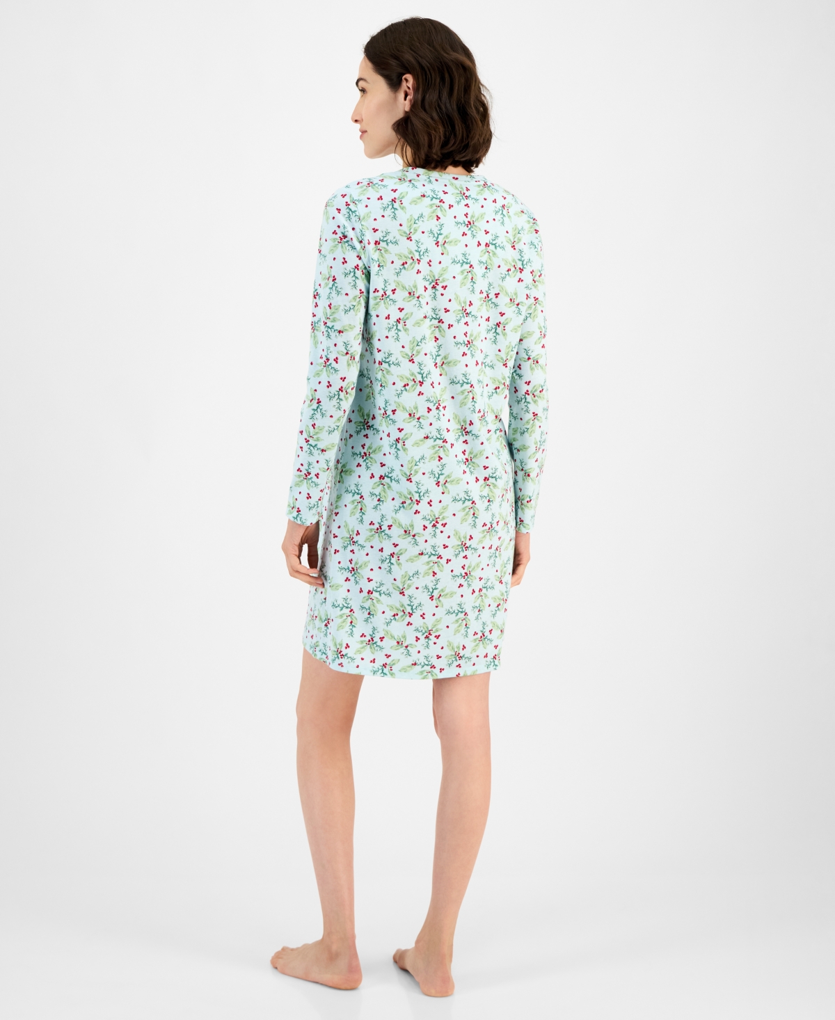 Charter Club Women's Printed Jersey Sleepshirt In Green