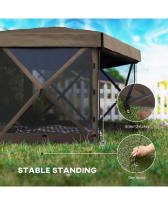 12' x 12' Hexagonal Pop Up Gazebo, Outdoor Canopy Tent