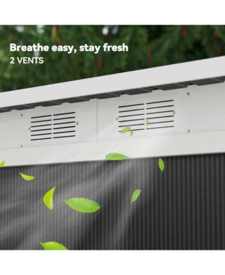 9&#39; x 4&#39; Metal Outdoor Storage Shed with Lockable Doors,