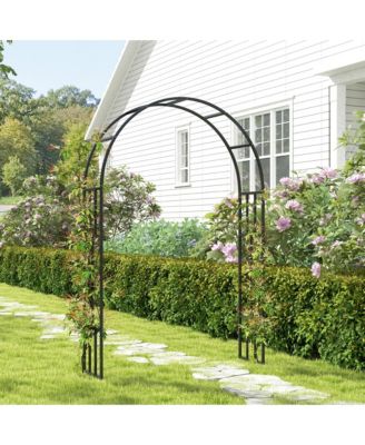 7.3ft Steel Garden Arch Trellis, Garden Arbor for Climbing Plants