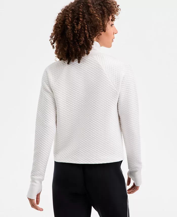 Women's Relaxed Quilted Mock-Neck Sweater - thumbnail 8