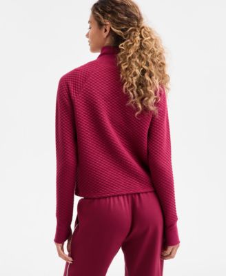 Women's Relaxed Quilted Mock-Neck Sweater, Macy's Exclusive 