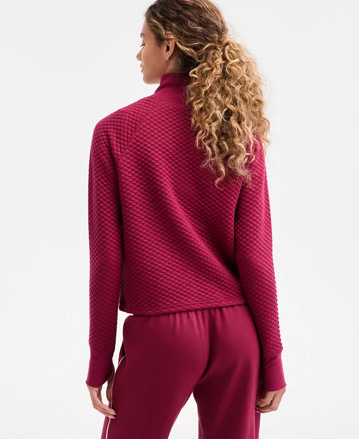 Women's Relaxed Quilted Mock-Neck Sweater - thumbnail 2