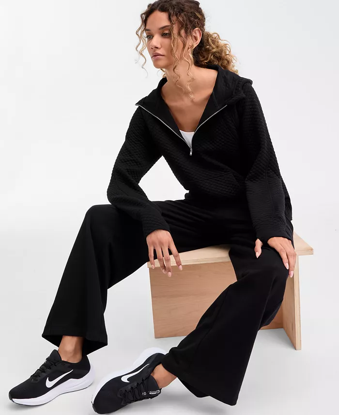 Women's Relaxed Quilted Half-Zip Hoodie - thumbnail 9