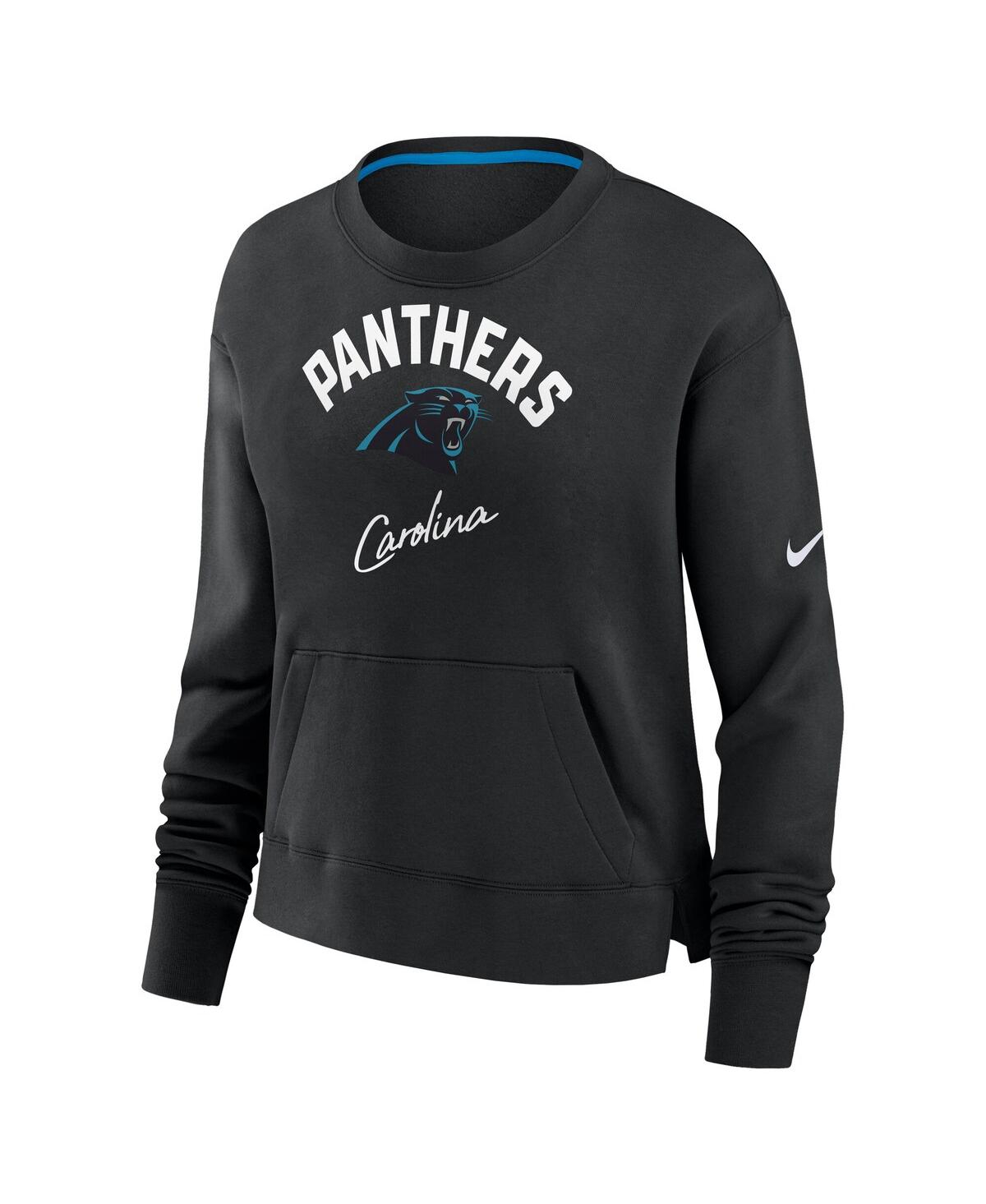 Nike Black Carolina Panthers High Hip Pullover Sweatshirt In Black