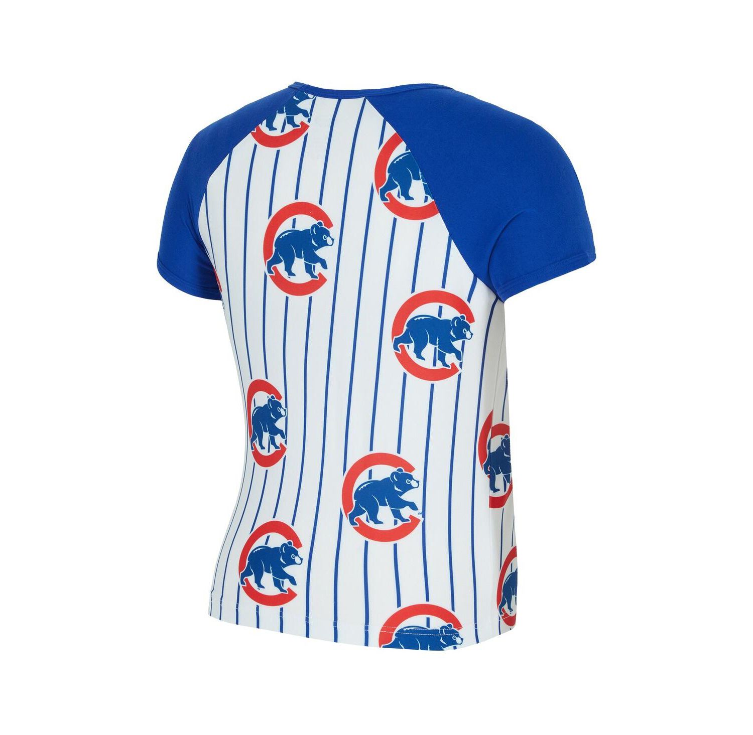 Women's White Chicago Cubs Outbound Pinstripe Raglan Top