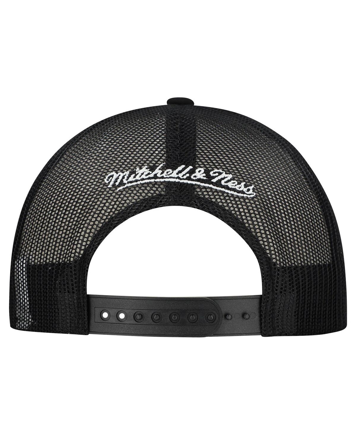 Mitchell & Ness Men's White/black Pittsburgh Penguins Gridlock Trucker Adjustable Hat In Multi
