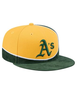 Men's Green/Gold Athletics Retro Split Corduroy Snapback Hat