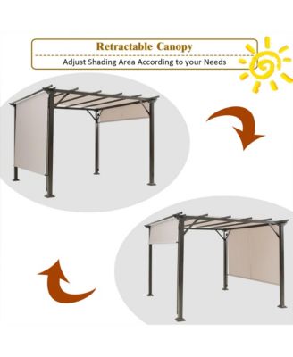 2PCS 16x4 Ft Universal Replacement Canopy for Pergola Structure Sun Awning